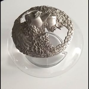 Pewter "Gardener's" Potpourri Container